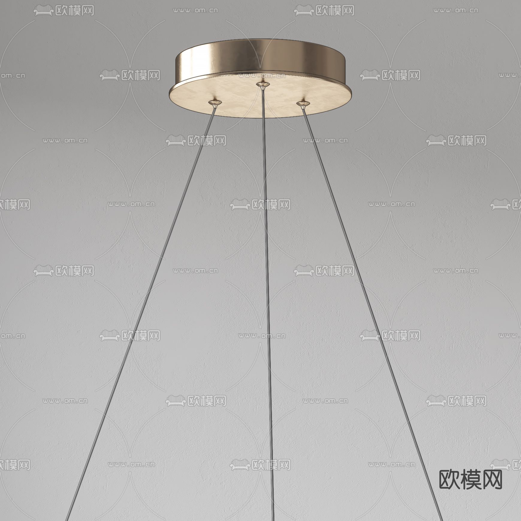 现代轻奢双层吊灯su模型下载（渲染图3）