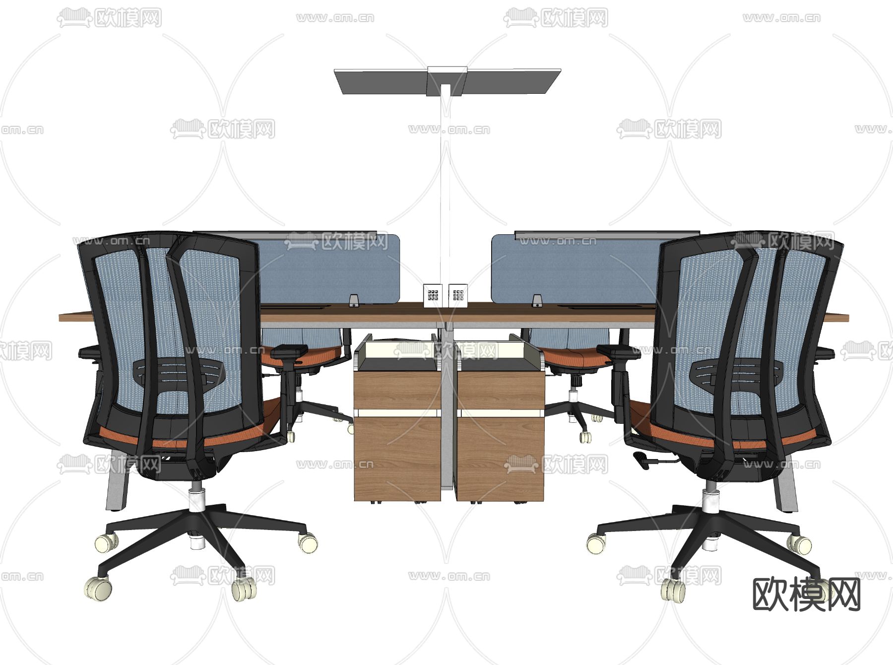 现代办公桌椅su模型下载（渲染图5）
