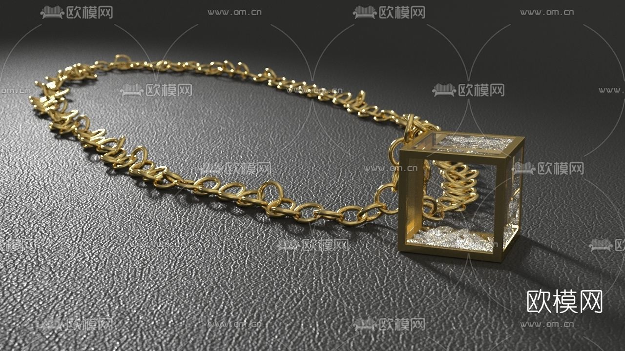 现代项链吊坠免费3d模型下载