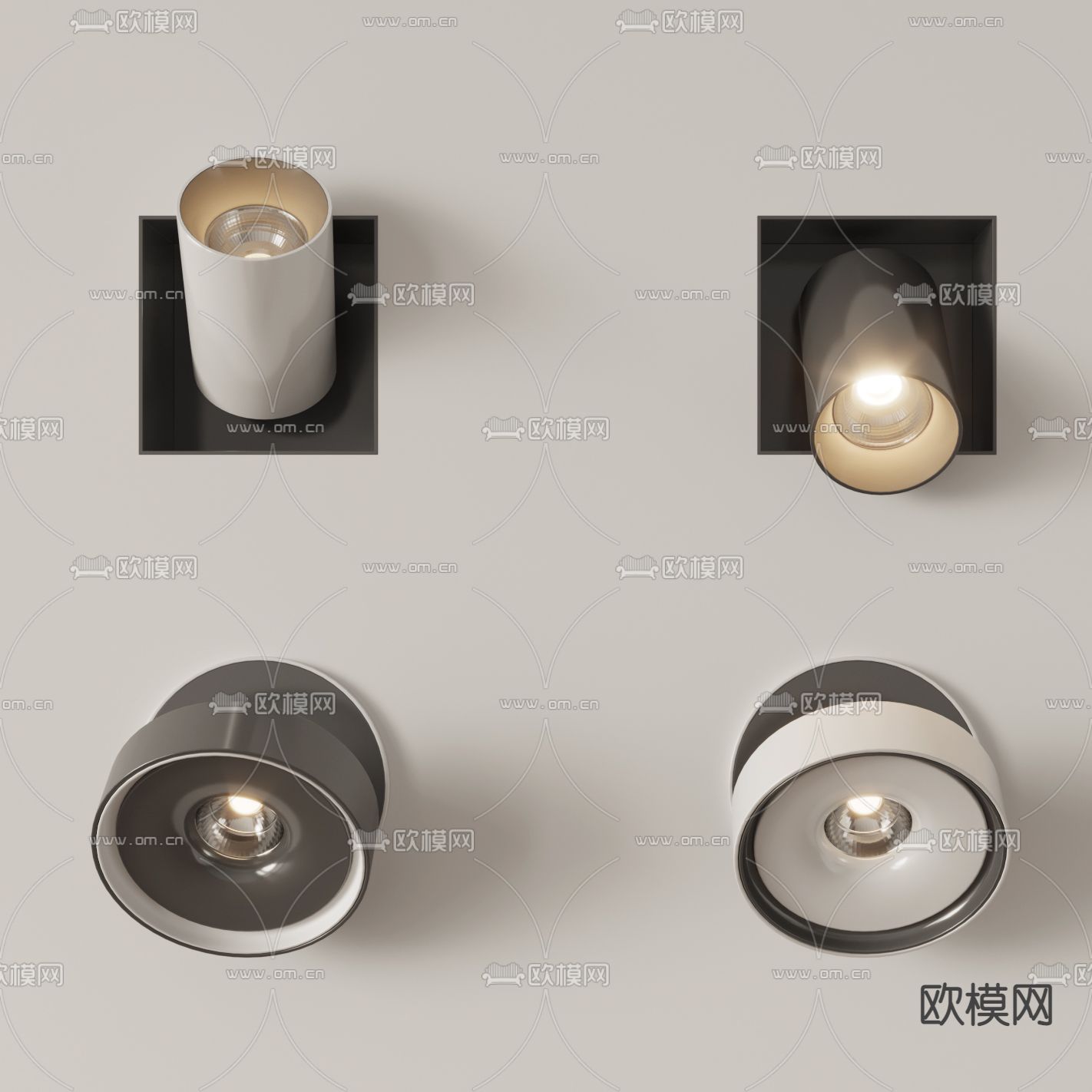 现代筒灯射灯3d模型
