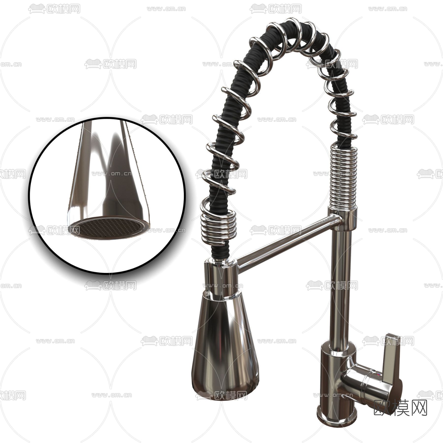 现代不锈钢水龙头免费3d模型下载