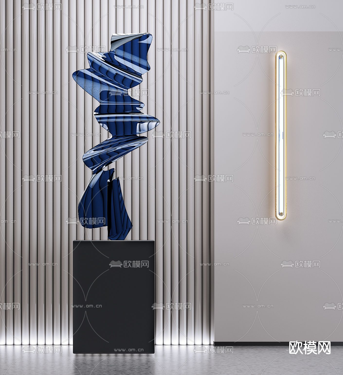 现代抽象雕塑3d模型下载