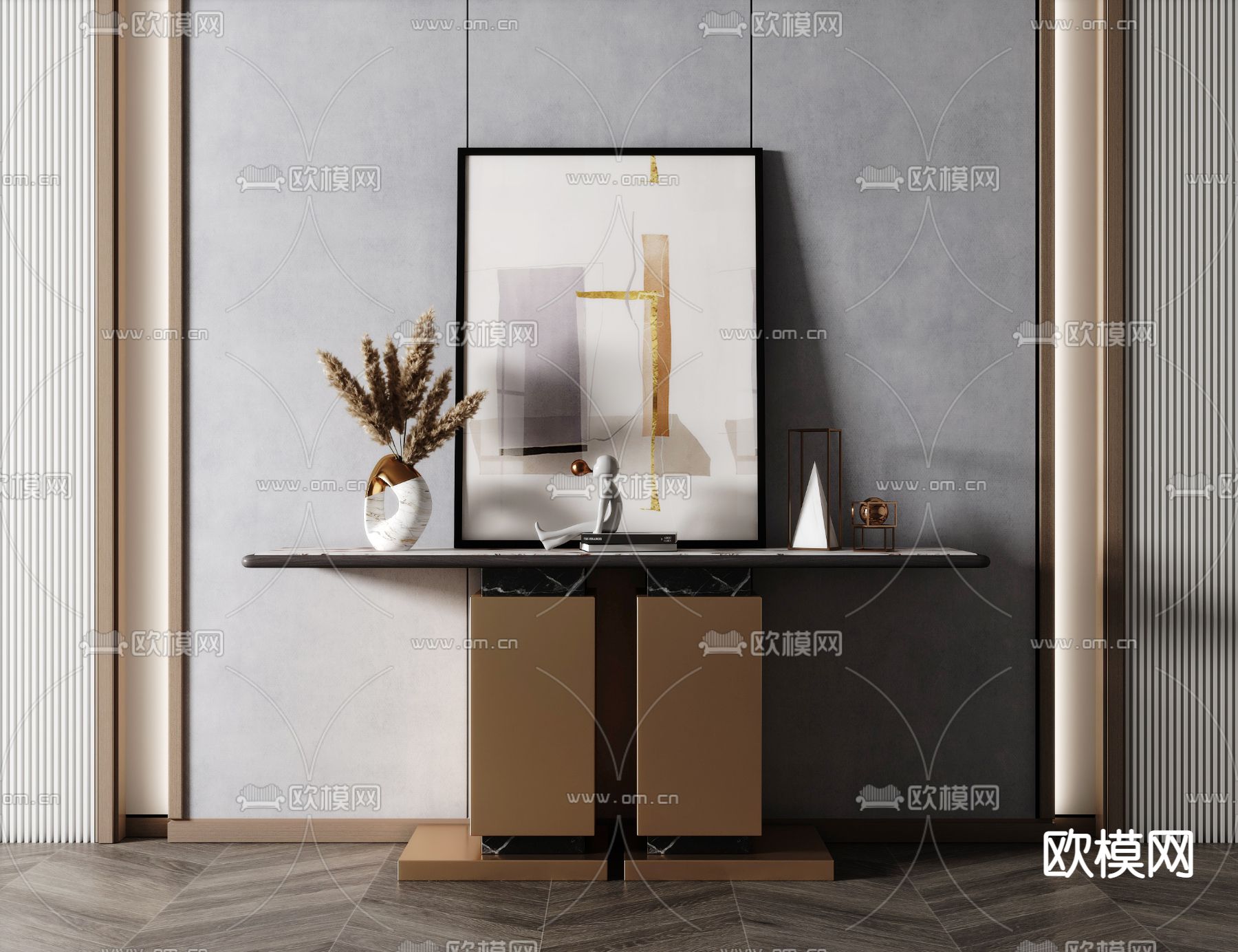 现代玄关端景台3d模型