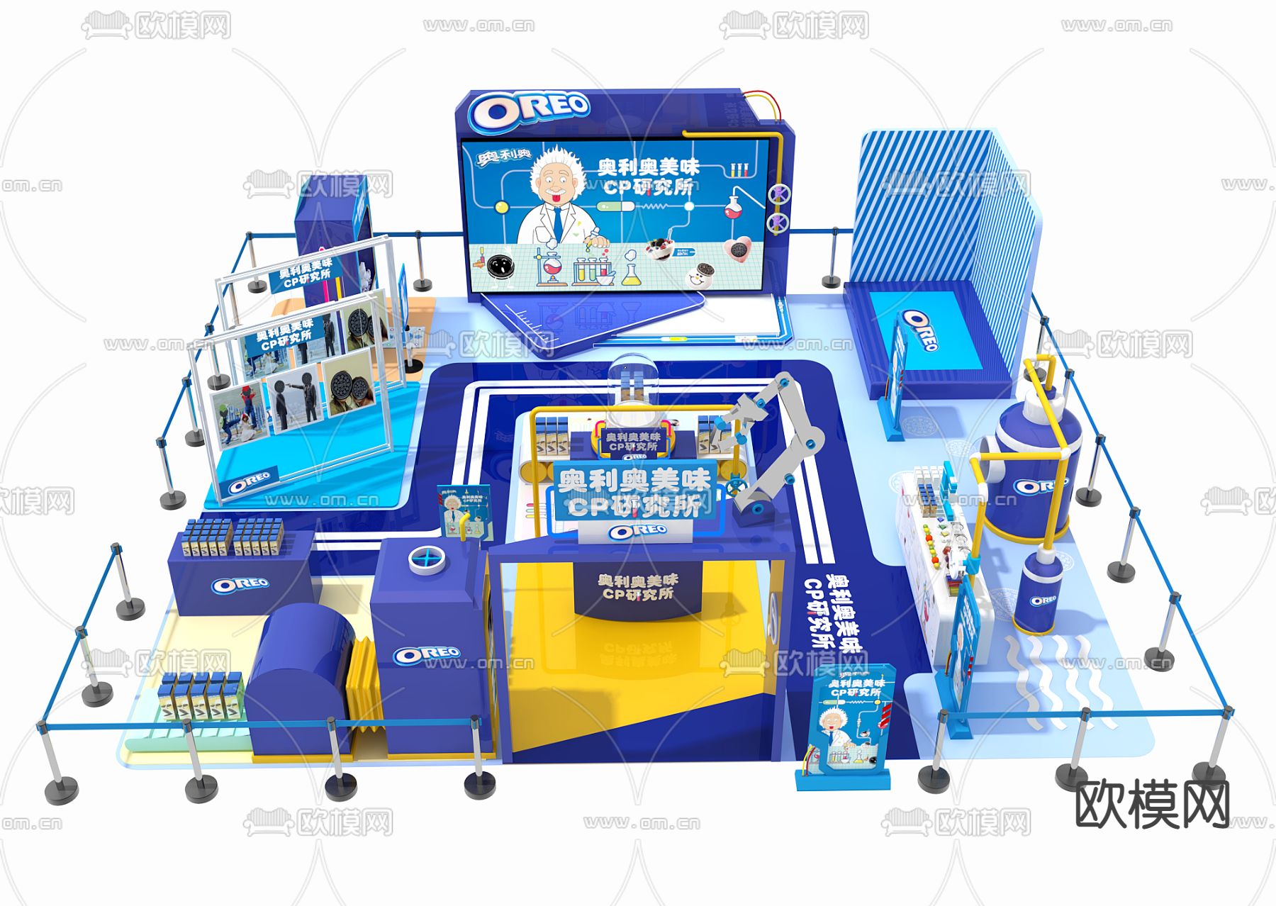 现代奥利奥展台展厅3d模型
