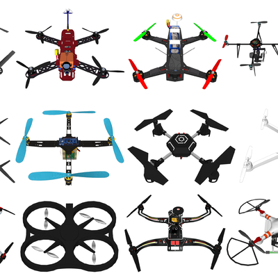  现代小型无人机su模型 