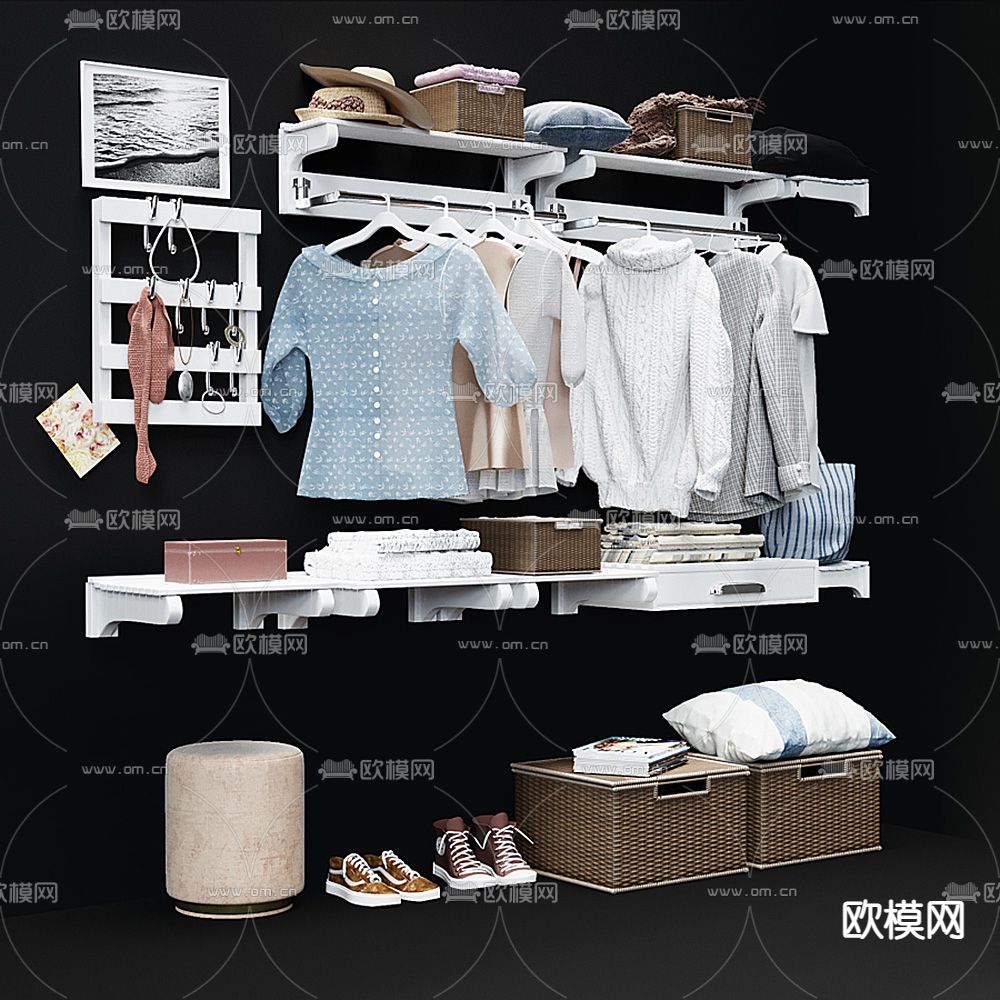 现代服饰衣架3d模型