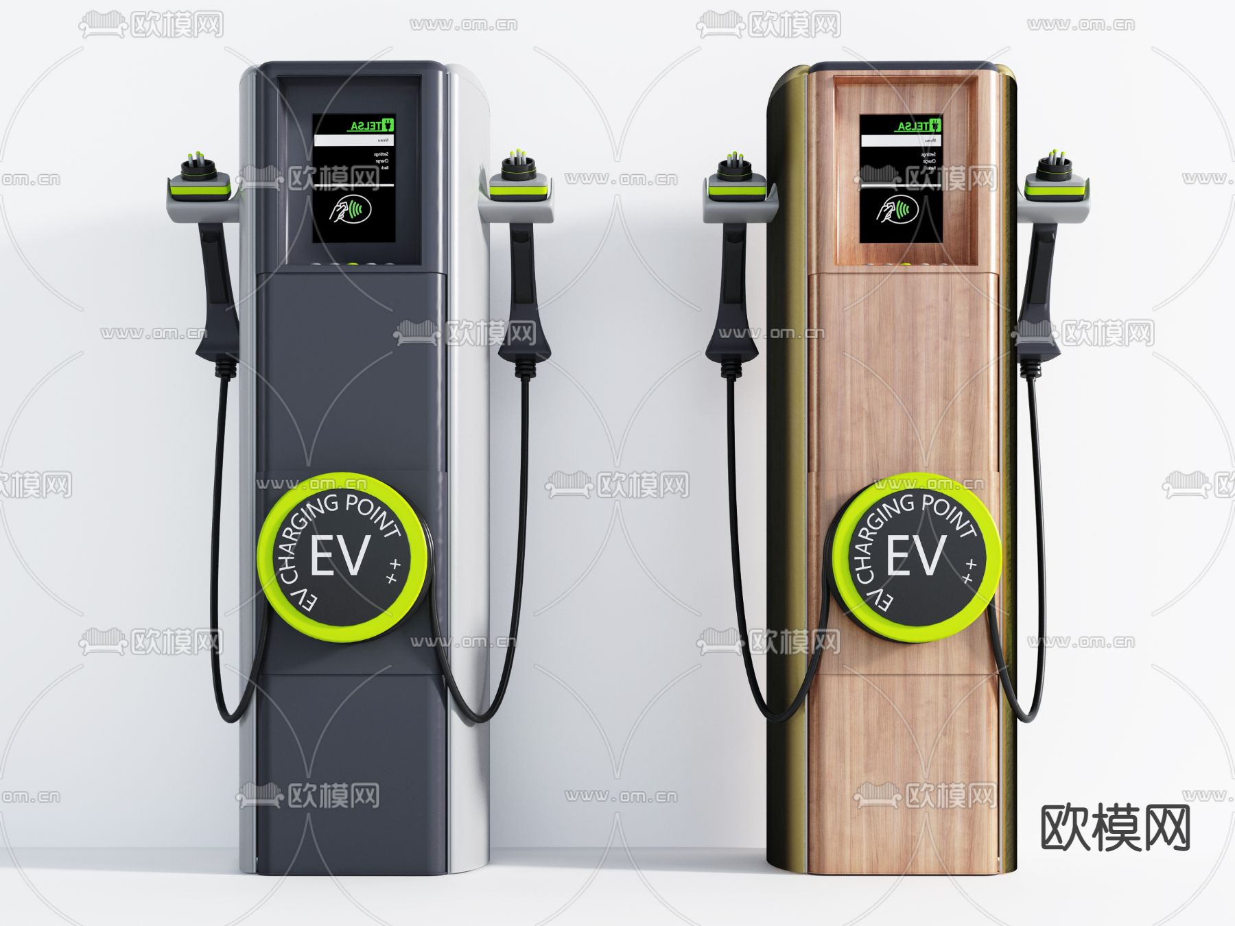 现代电动汽车充电桩3d模型下载