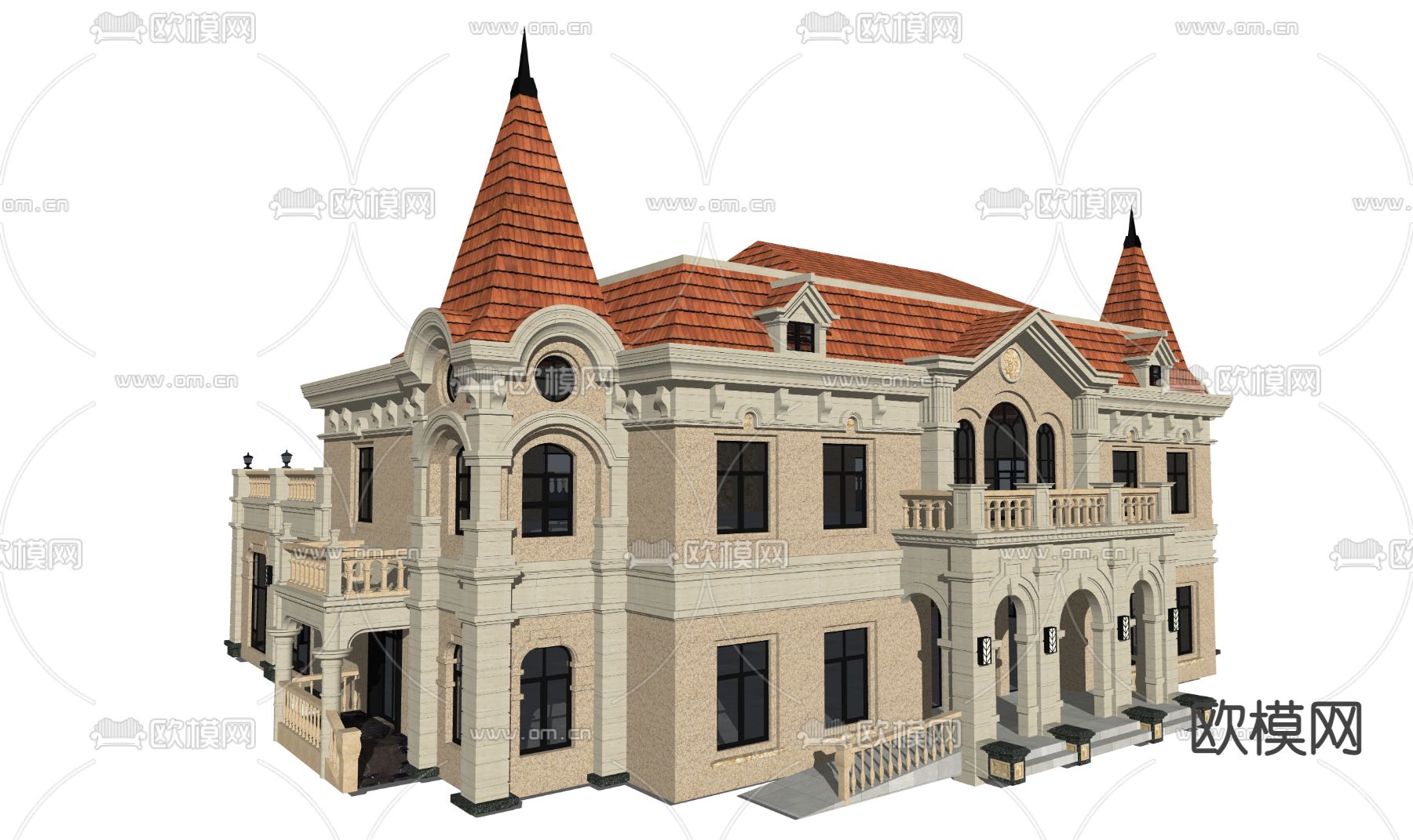 欧式会所会展中心su模型下载