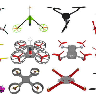  现代小型无人机su模型 