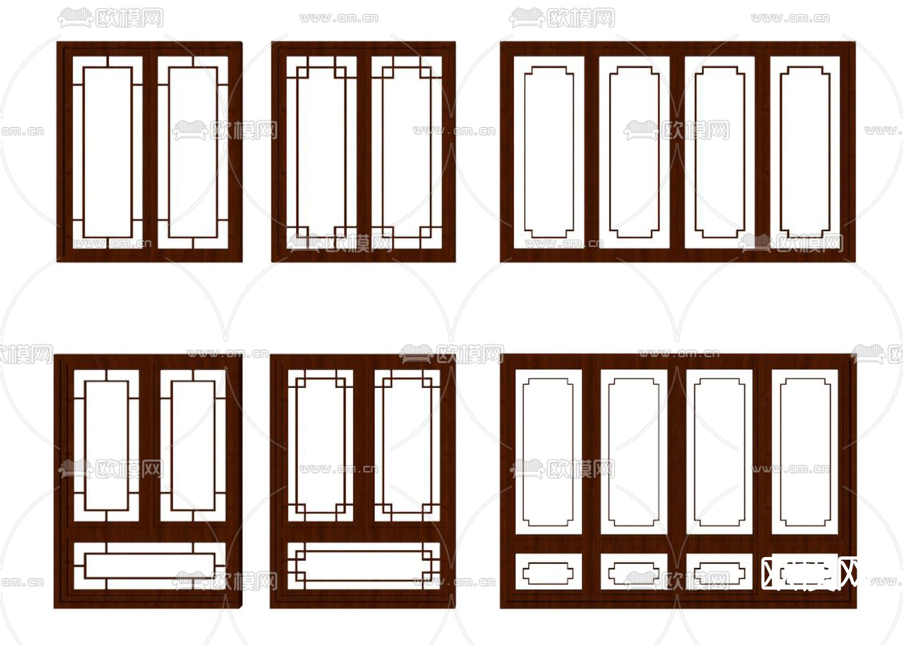 中式花窗窗户su模型下载（渲染图2）