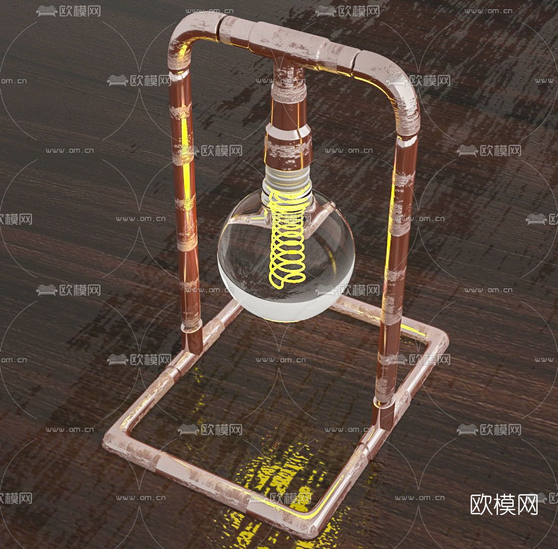 工业风创意台灯免费3d模型下载