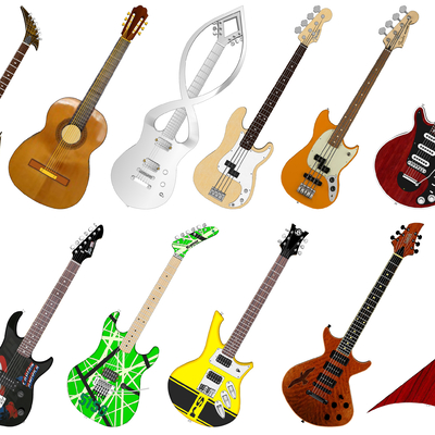  现代乐器吉他su模型 