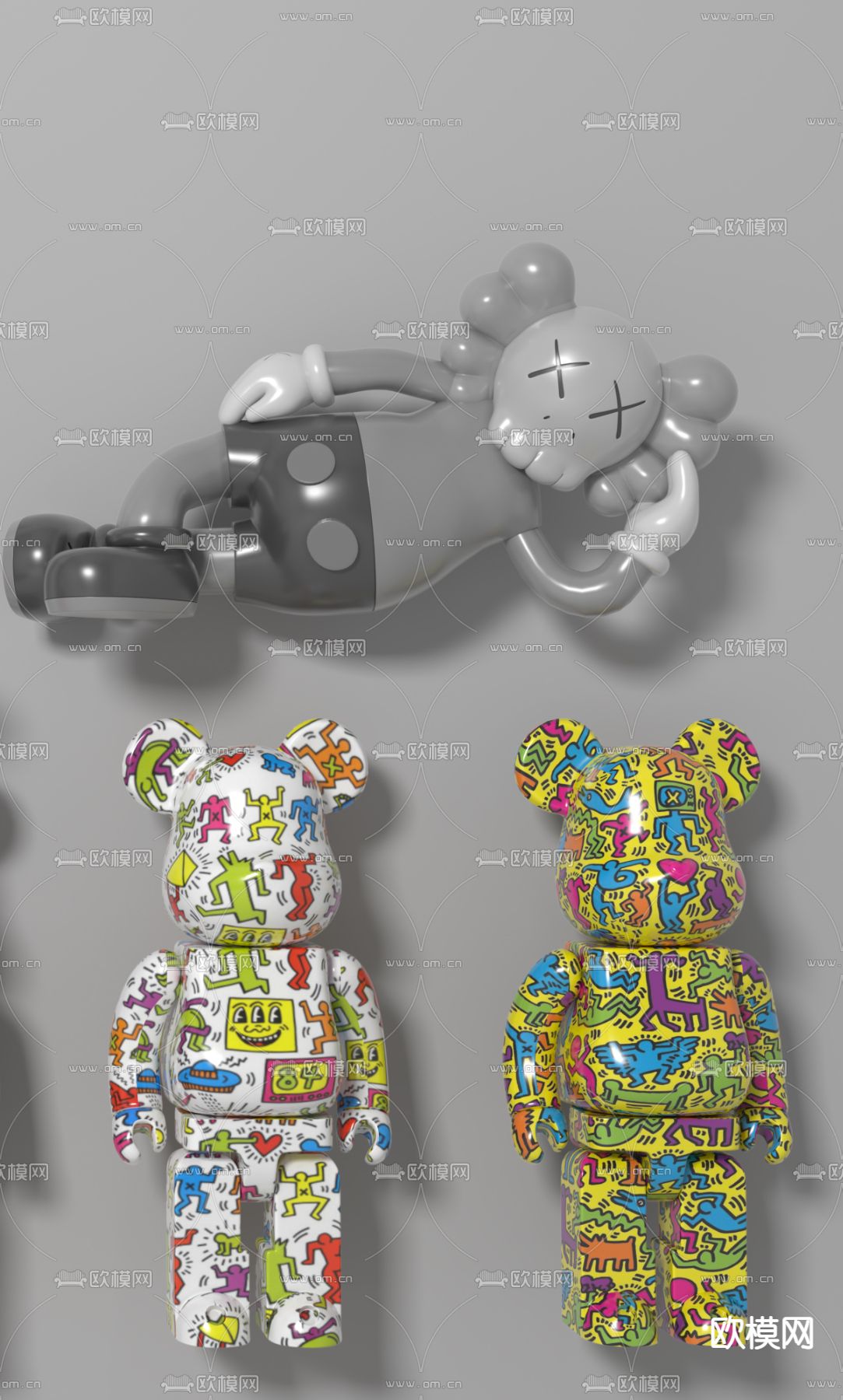 现代Kaws玩具摆件3d模型