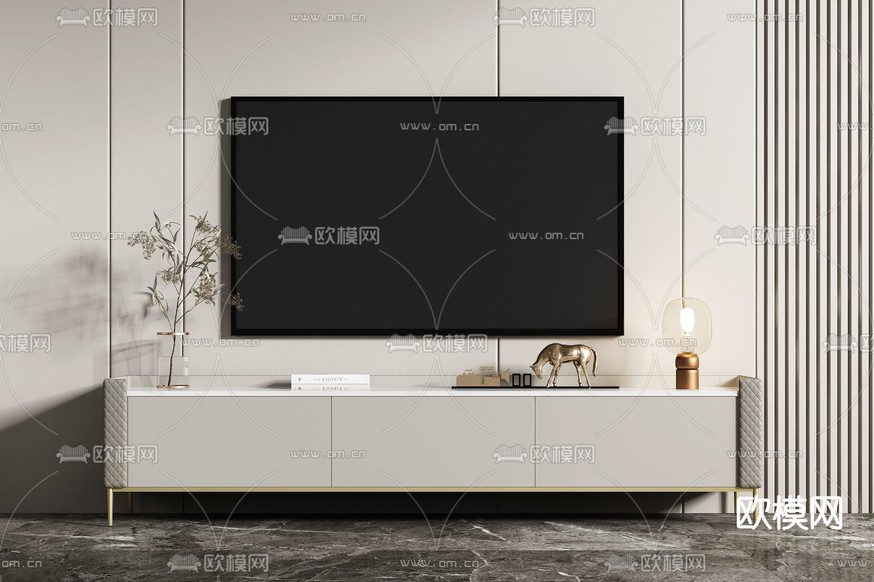 现代电视柜3d模型下载