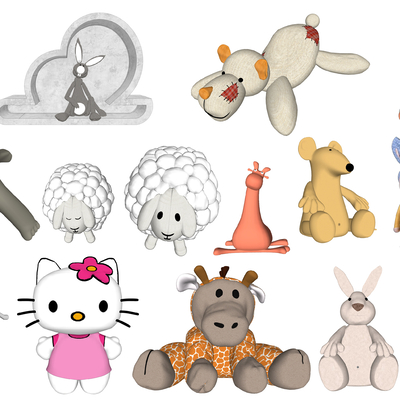  现代儿童卡通玩具玩偶su模型 