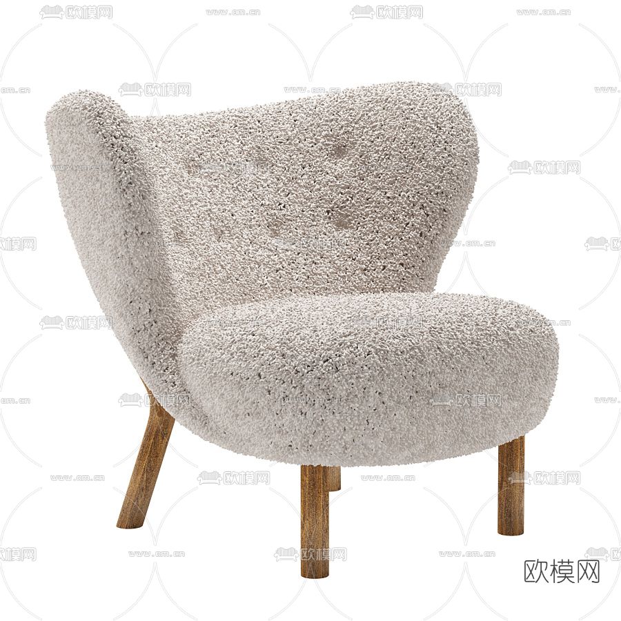 北欧布艺休闲沙发免费3d模型下载