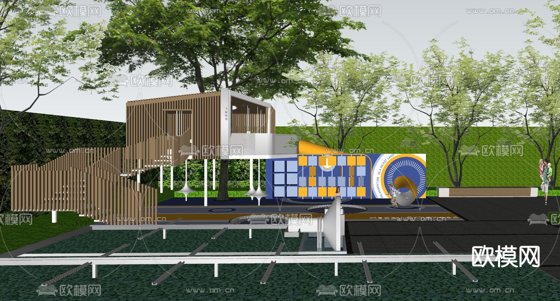 现代木屋儿童区su模型下载（渲染图3）