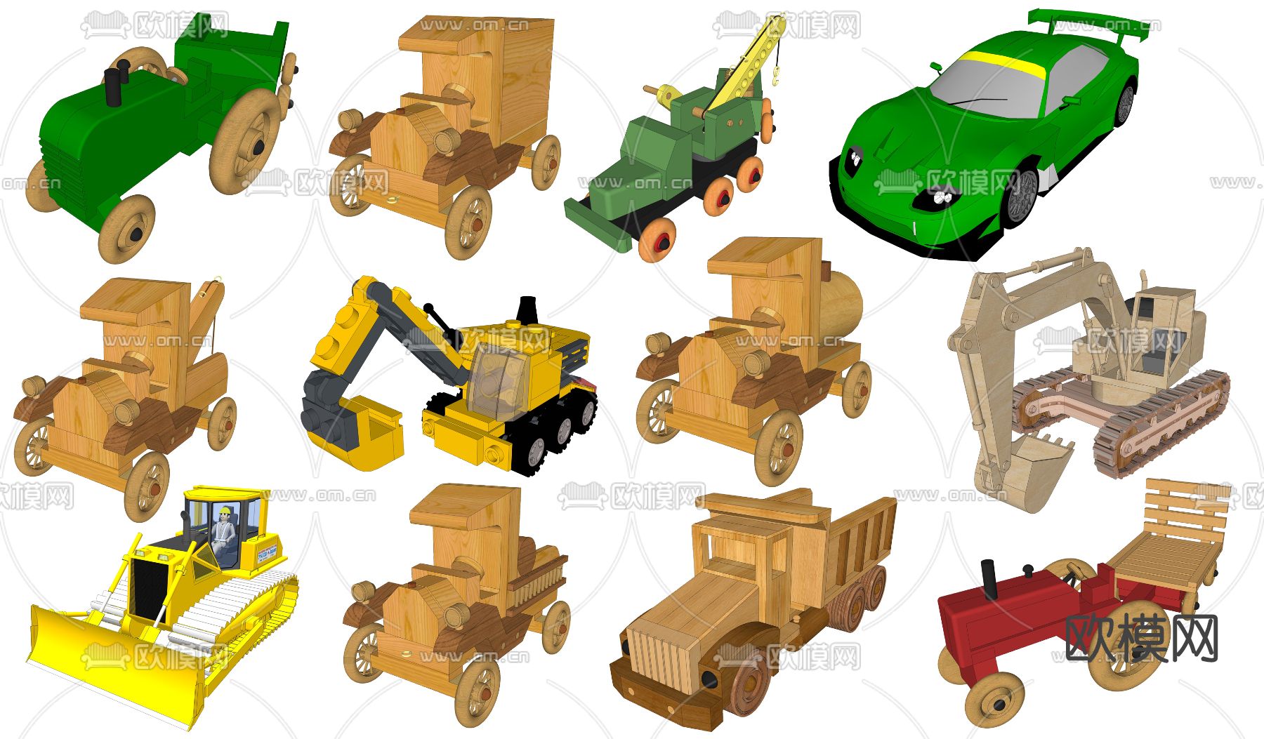 现代儿童卡通玩具su模型下载