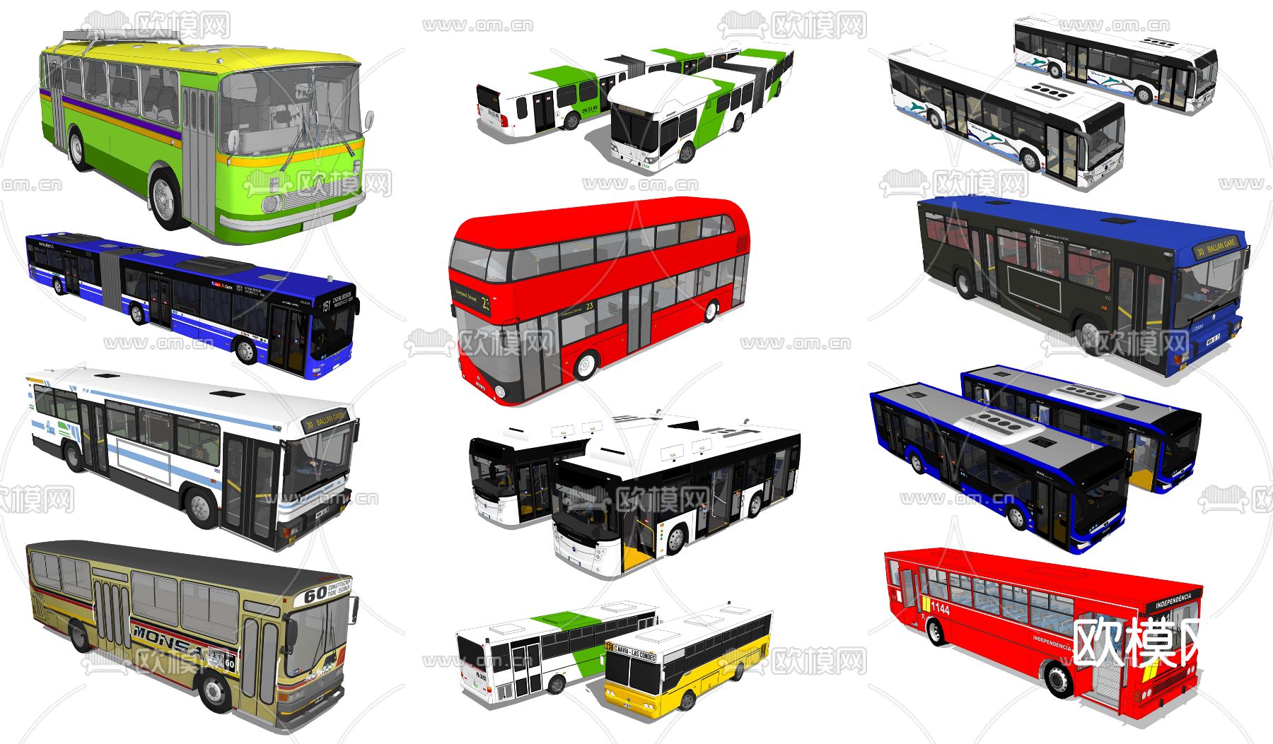 现代汽车公交车su模型下载