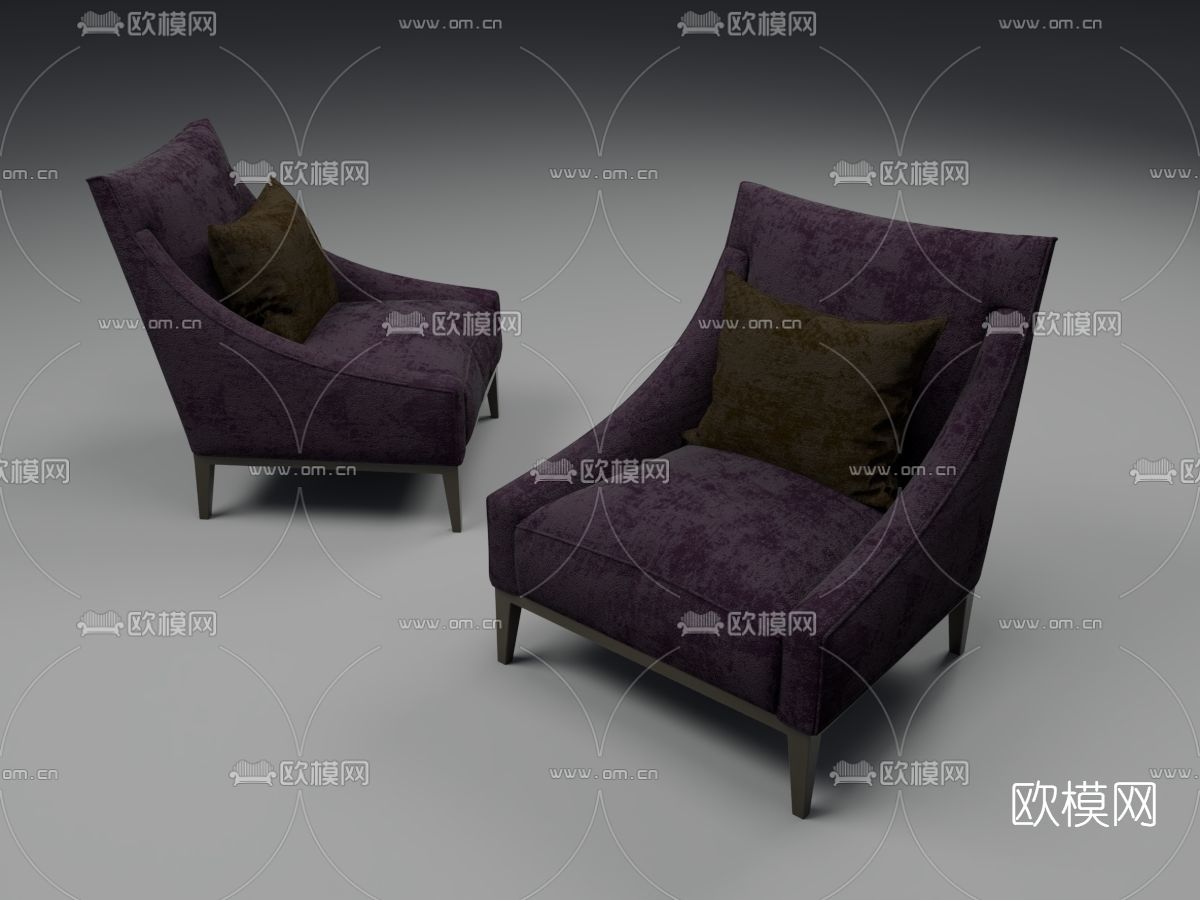 北欧单人沙发免费3d模型下载