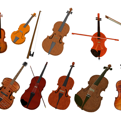  现代乐器小提琴su模型 