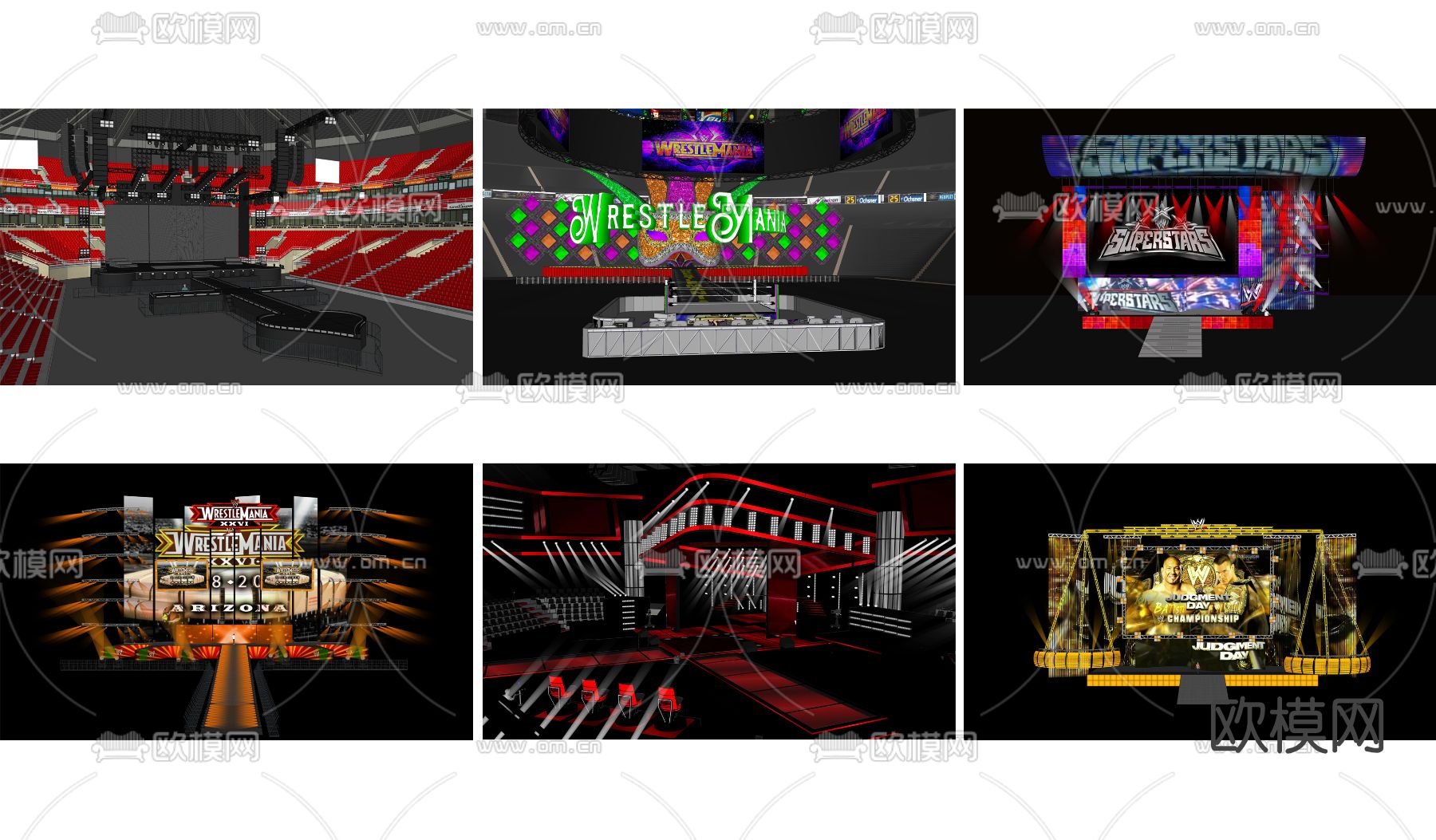 现代室外钢架灯光表演舞台su模型下载