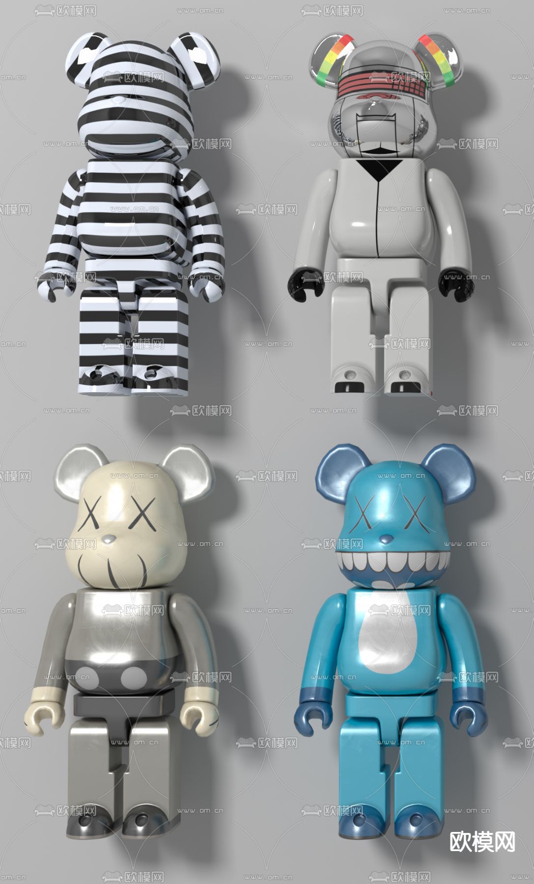现代暴力熊玩具摆件3d模型下载（渲染图2）