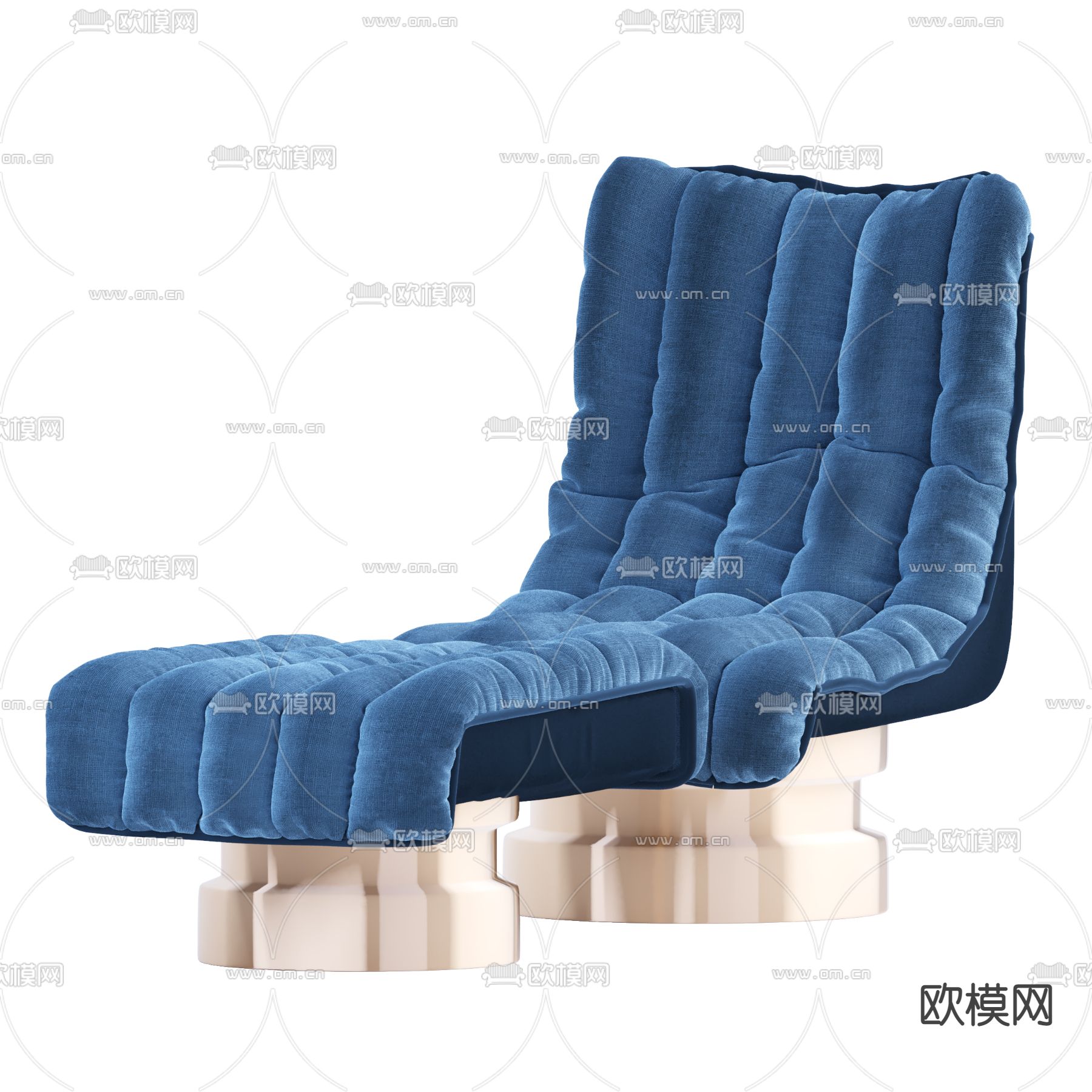 现代绒布躺椅3d模型