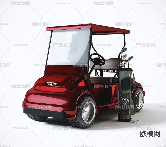 现代高尔夫球车3d模型下载