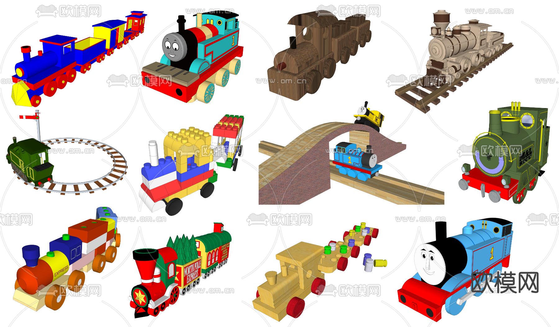 现代儿童卡通玩具su模型下载