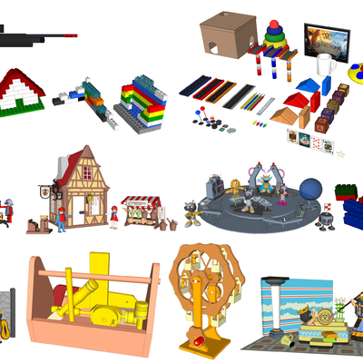  现代儿童卡通玩具su模型 