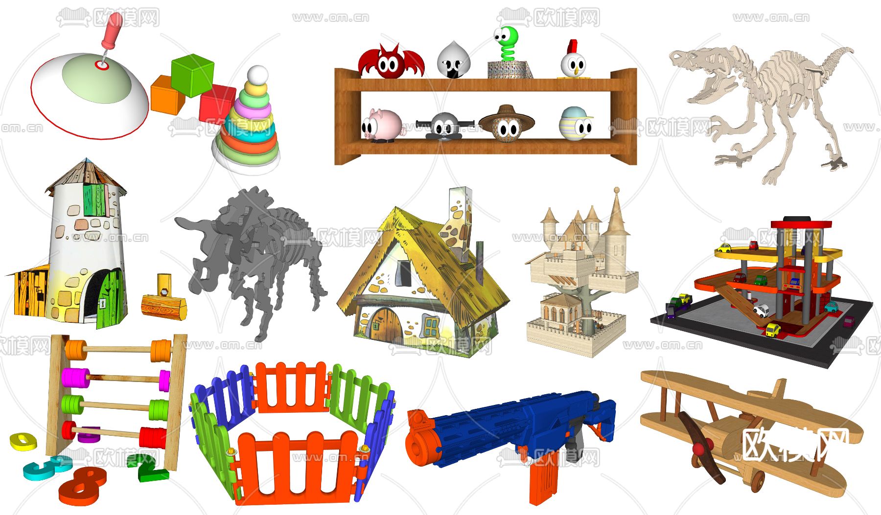 现代儿童卡通玩具su模型下载