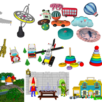  现代儿童卡通玩具su模型 