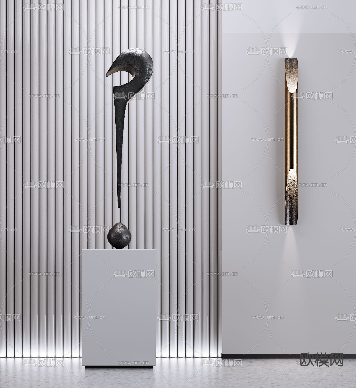 现代抽象雕塑3d模型下载