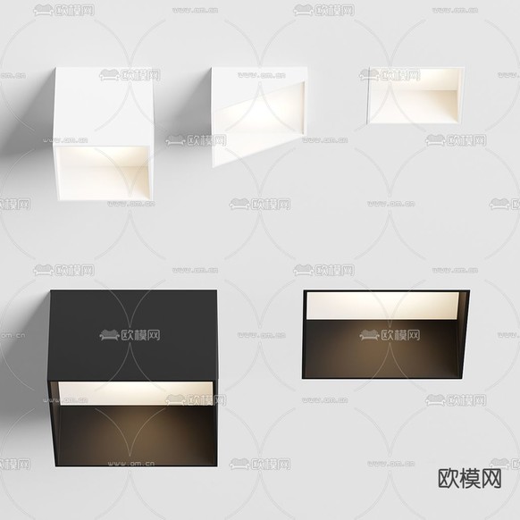 现代筒灯3d模型下载(渲染图2)