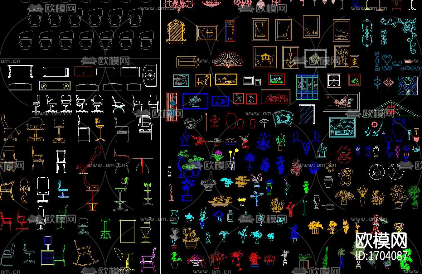 欧式cad家具图库下载（渲染图7）