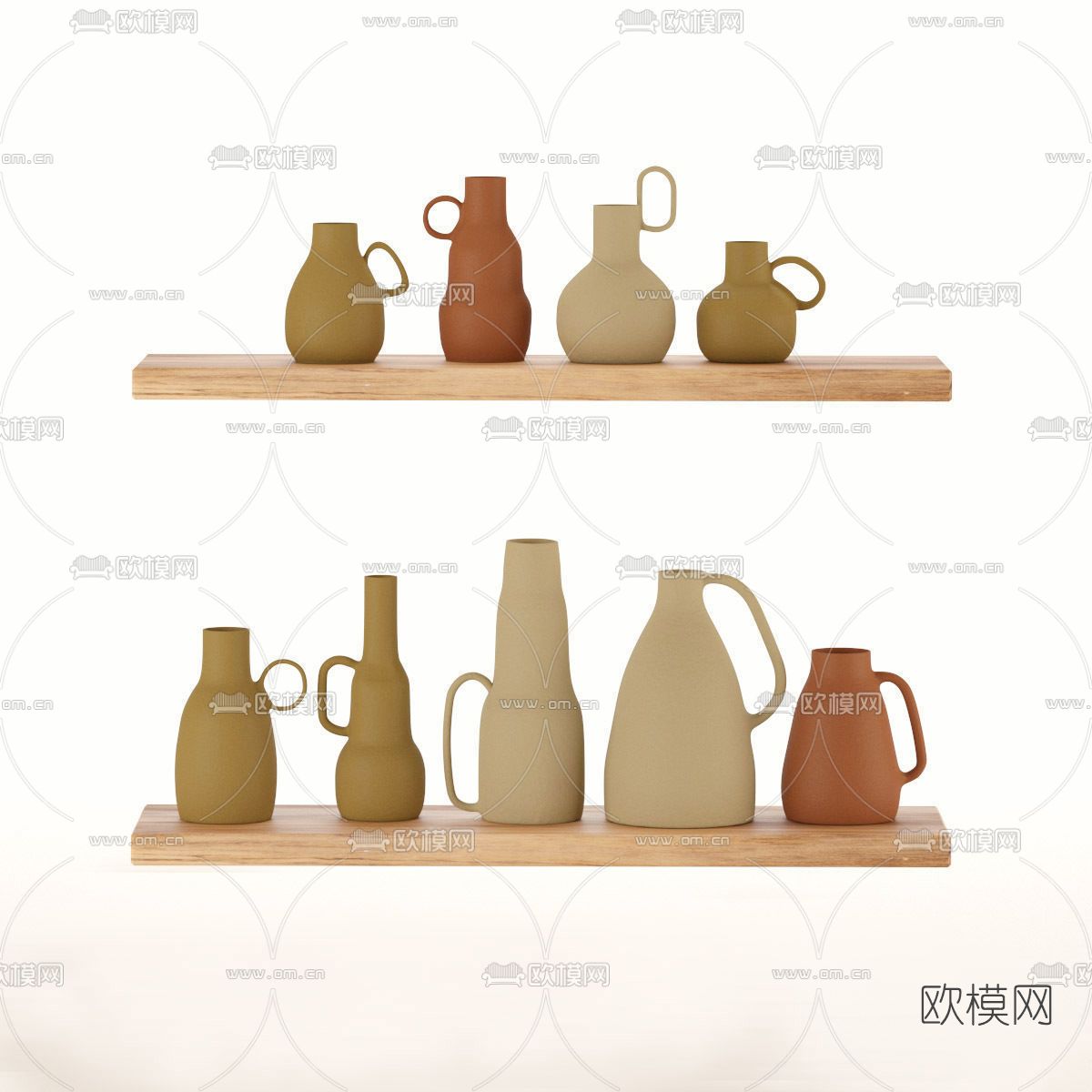 北欧陶瓷器皿免费3d模型下载