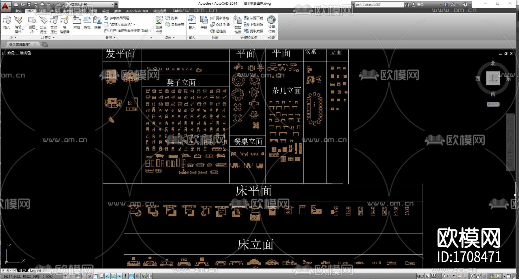 室内平面cad图库下载（渲染图1）