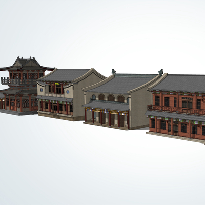  中式明清风古建民居su模型 