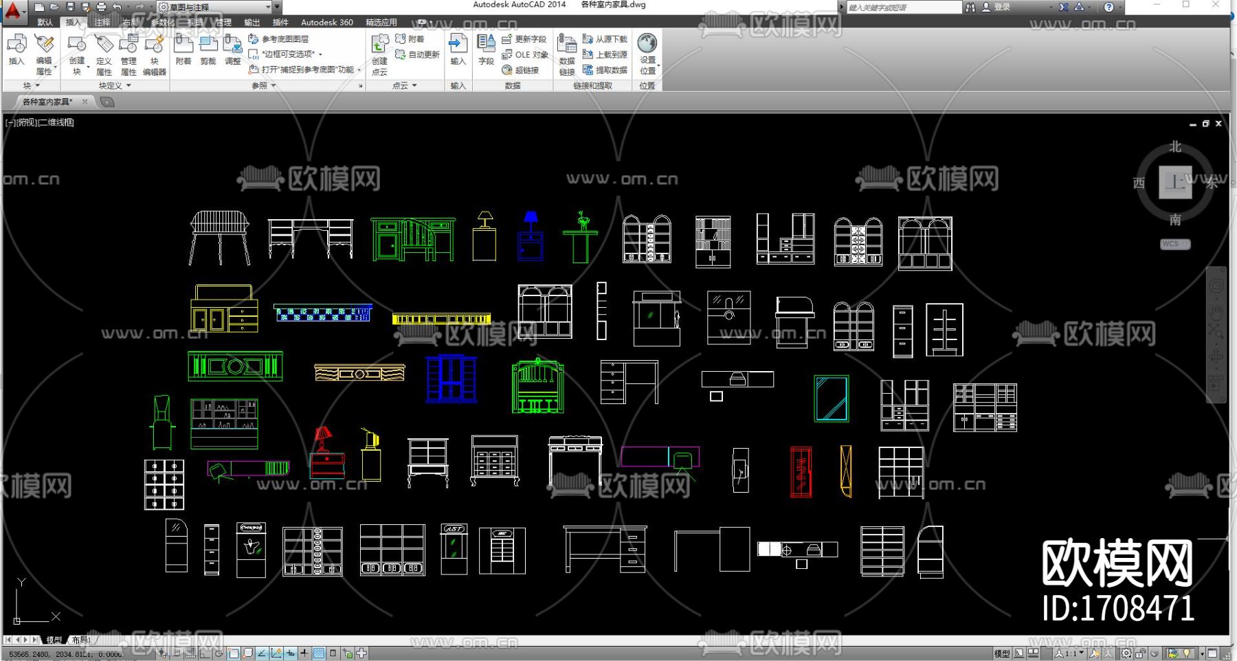 室内平面cad图库下载（渲染图2）