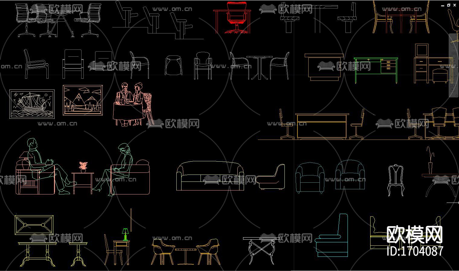 欧式cad家具图库下载（渲染图3）