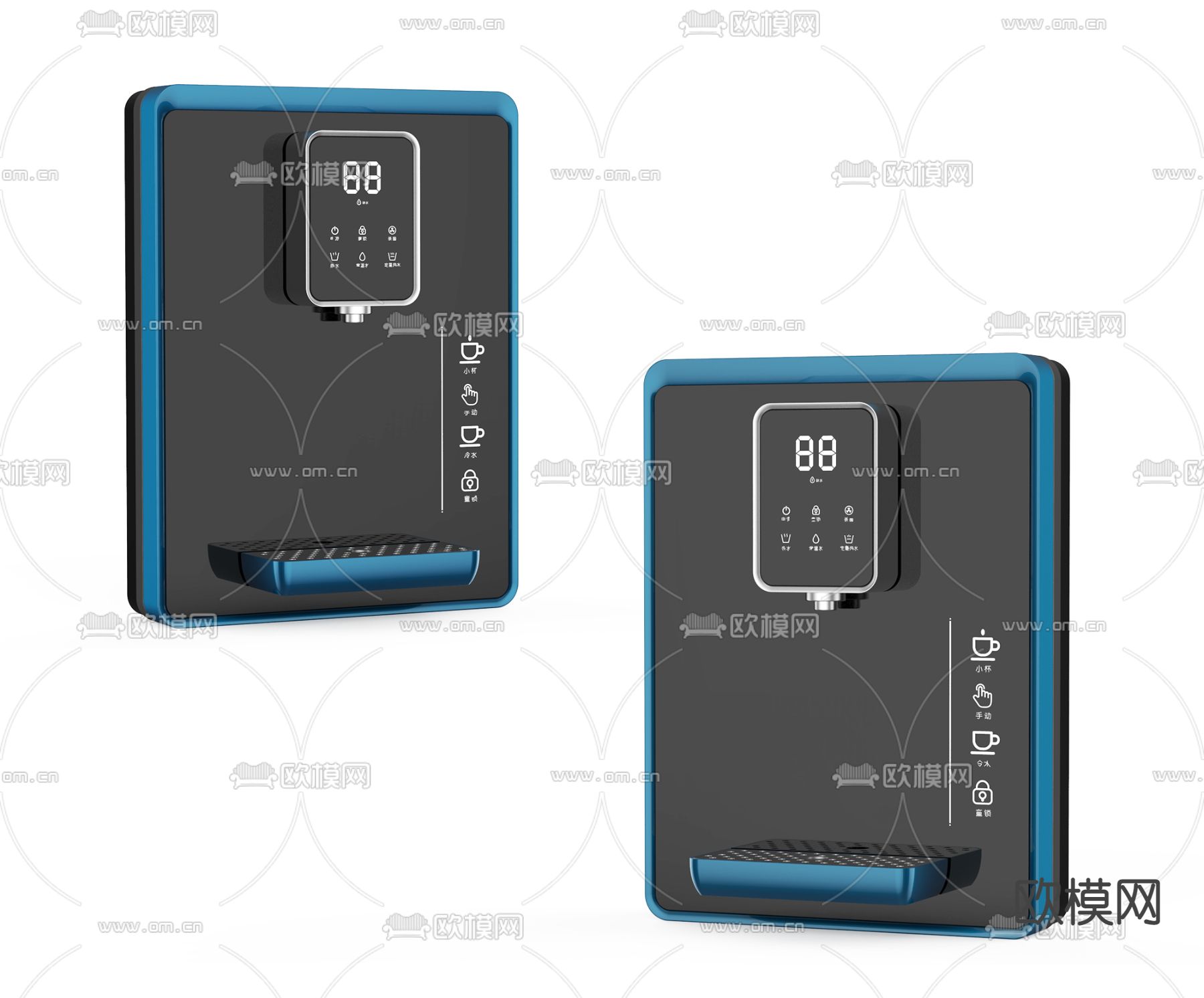 现代饮水机净水机3d模型下载