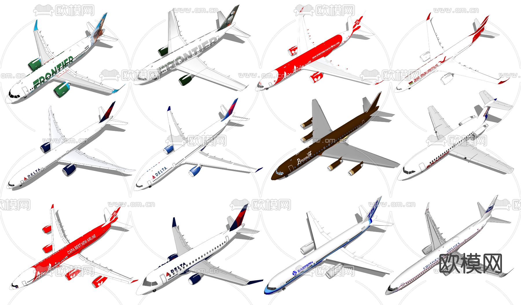 现代客机飞机su模型下载