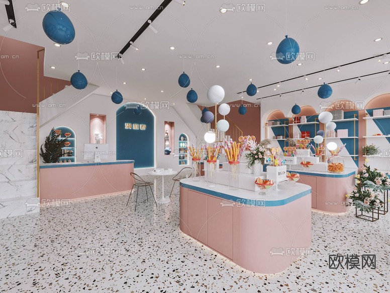 现代喜庆糖果专卖店3d模型下载(渲染图1)