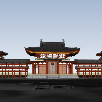  中式古建楼台宫殿su模型 