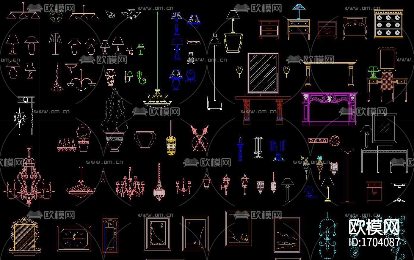 欧式cad家具图库下载（渲染图5）