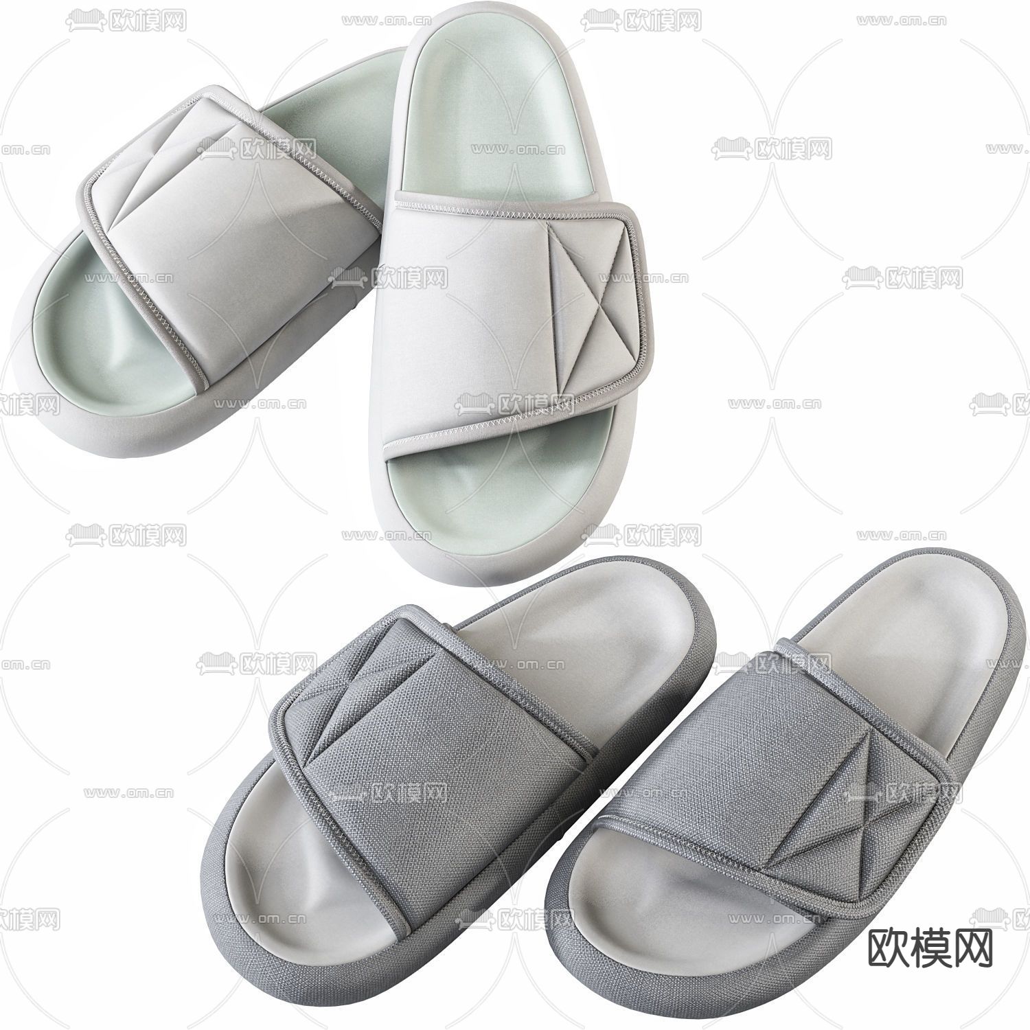 现代拖鞋鞋子3d模型