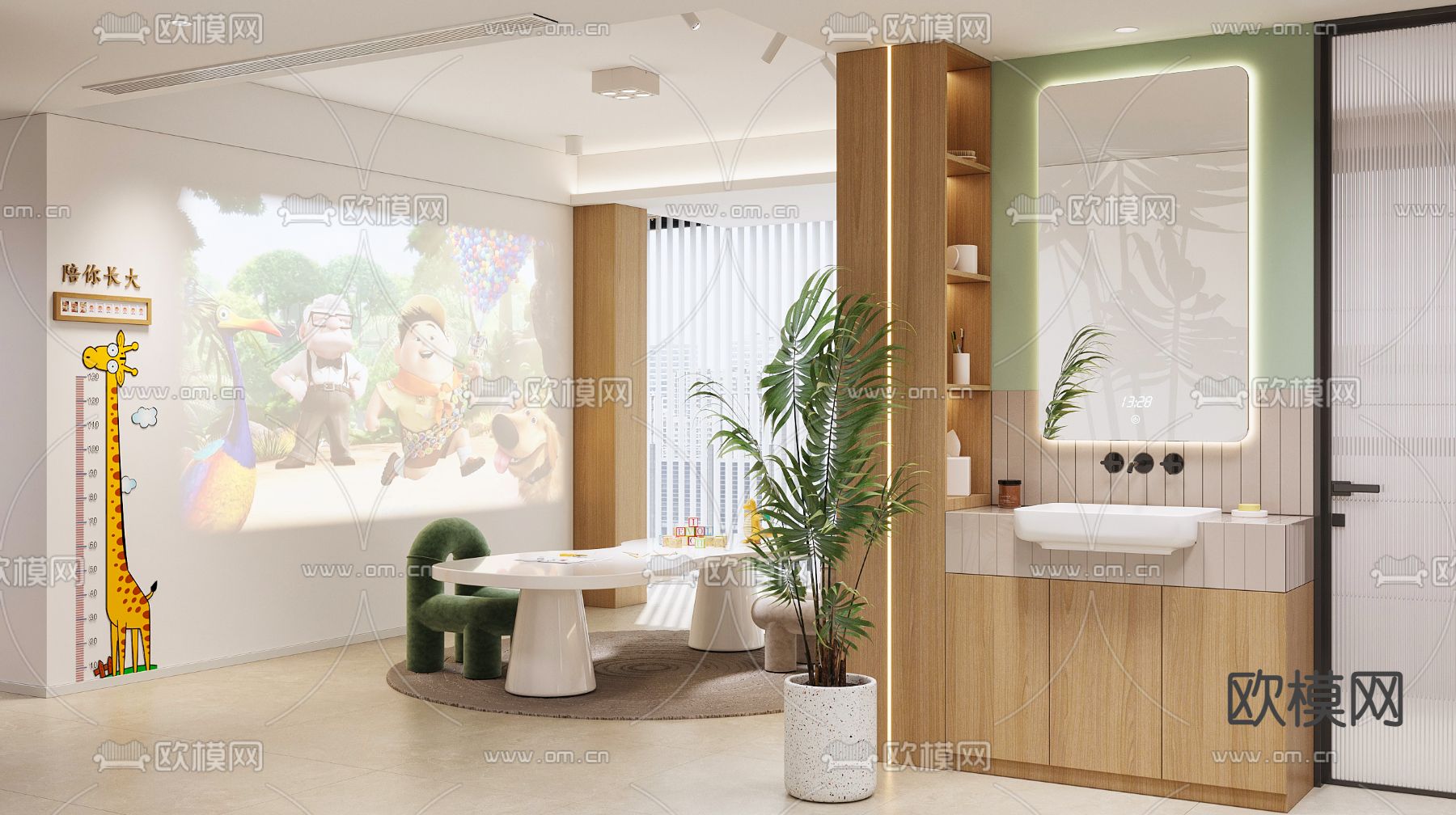 北欧儿童玩耍区3d模型下载（渲染图3）