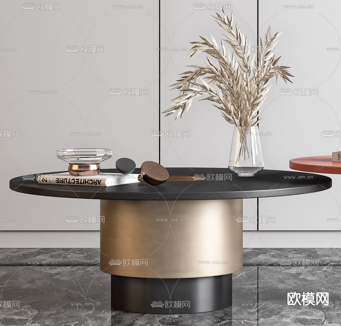 现代金属茶几3d模型