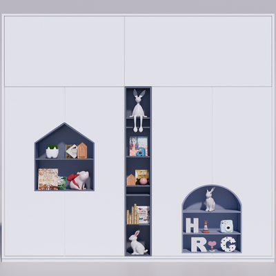  现代儿童衣柜su模型 